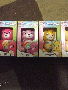 Care Bears Micro Teenies Plush Set - Hot Pink, Glitter Pink, Gold